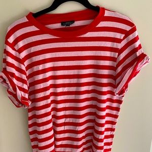 Topshop maternity striped pink & red Size L. EUC